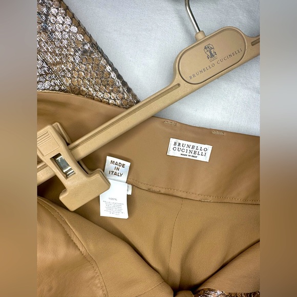 Brunello Cucinelli Metallic Python Cropped Pant, Size 4 - Picture 5 of 7